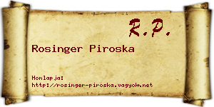 Rosinger Piroska névjegykártya